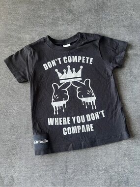LJ Kids Co Don't Compete Graphic Kids Tee - Black size 2T